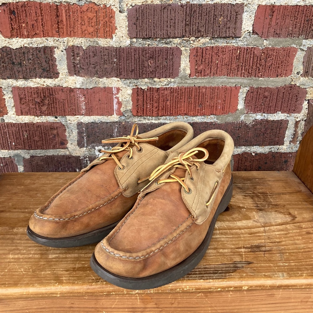 Russell Moccasin Co. Men’s Leather Boat Shoes Size 15